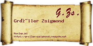 Gröller Zsigmond névjegykártya